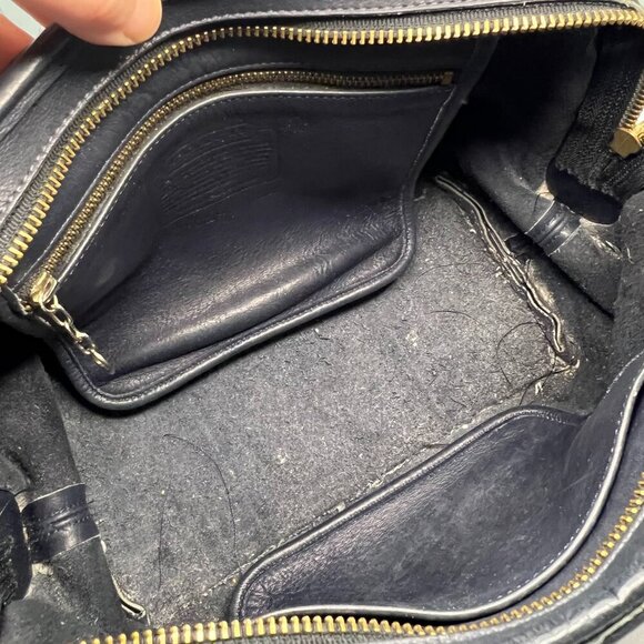 Coach Vintage Madison Top Handle Satchel Doctor Bag Navy Blue Made USA Classic - Picture 13 of 14